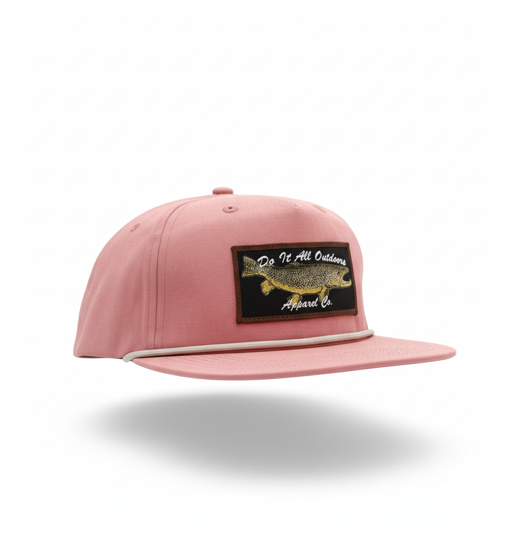 Brown Trout Rope Hat - Salmon Pink