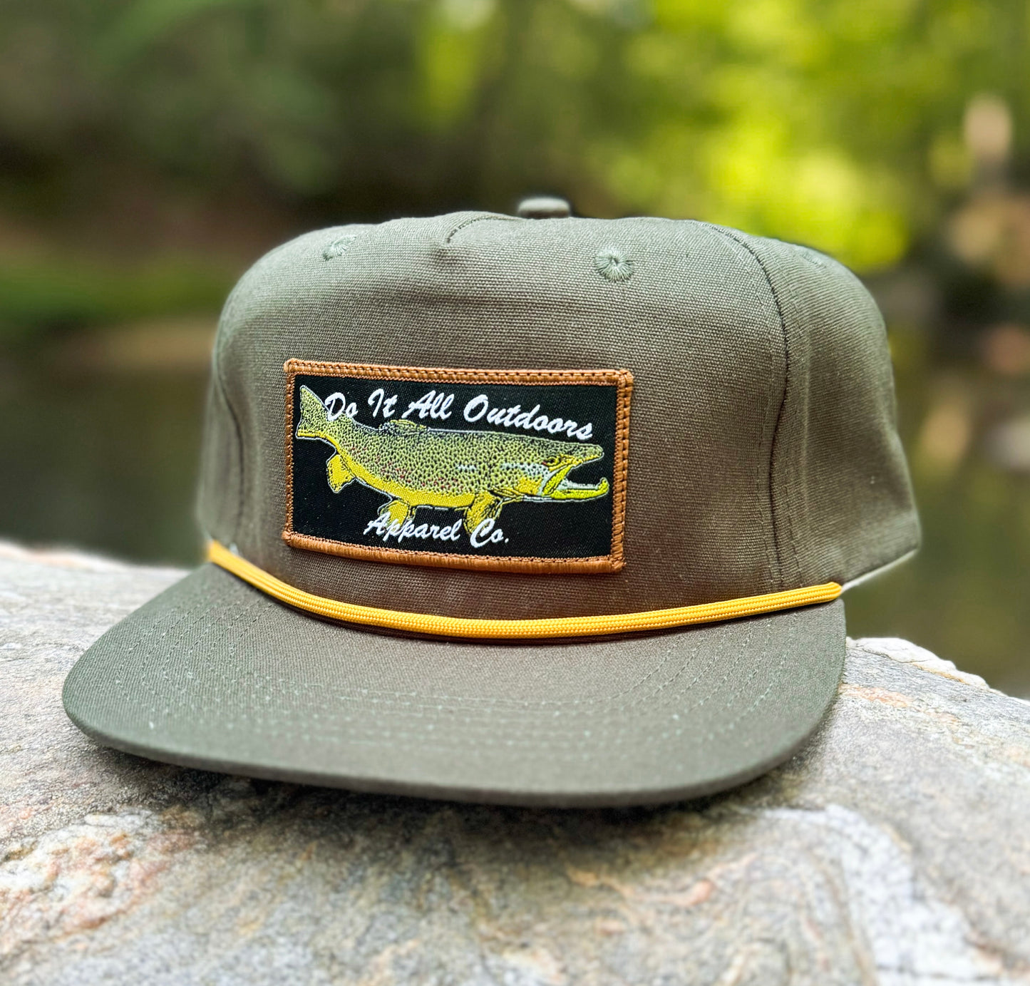 Brown Trout Rope Hat - Olive