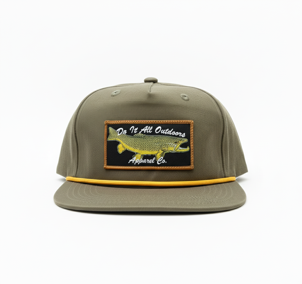 Brown Trout Rope Hat - Olive