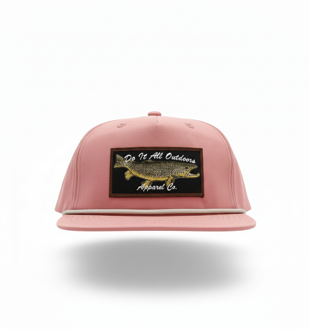 Brown Trout Rope Hat - Salmon Pink