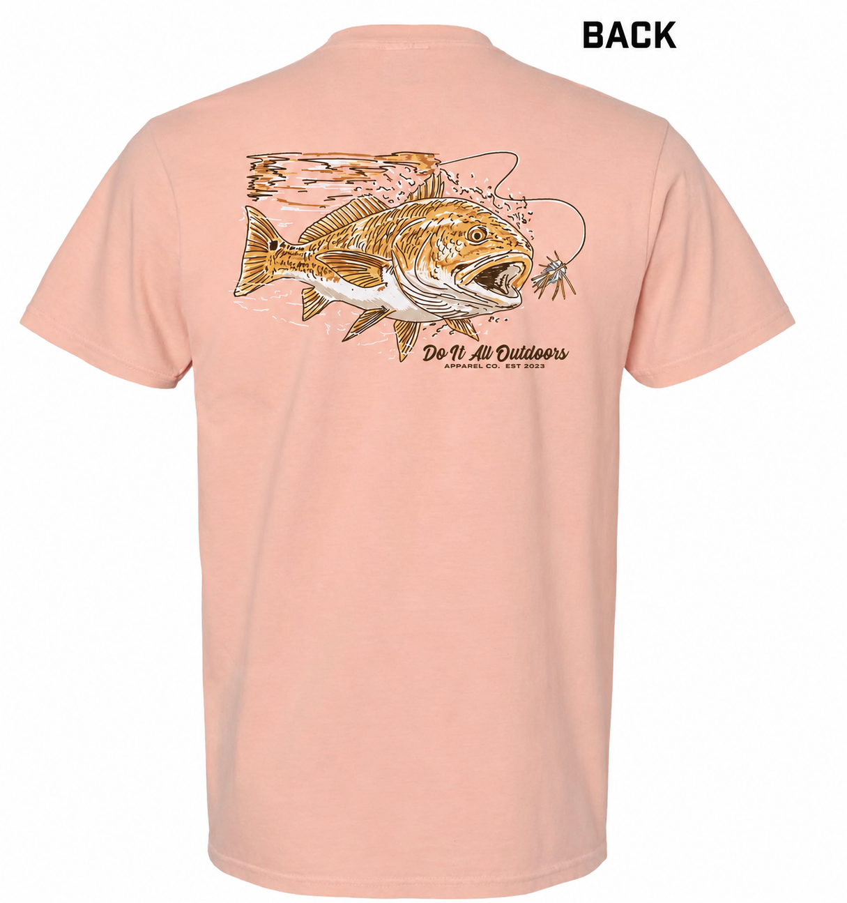 Red Fish Comfort Color T-Shirt - Peach