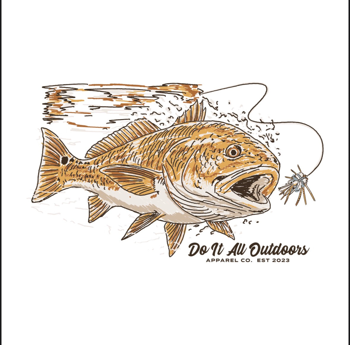 Red Fish Comfort Color T-Shirt - Peach