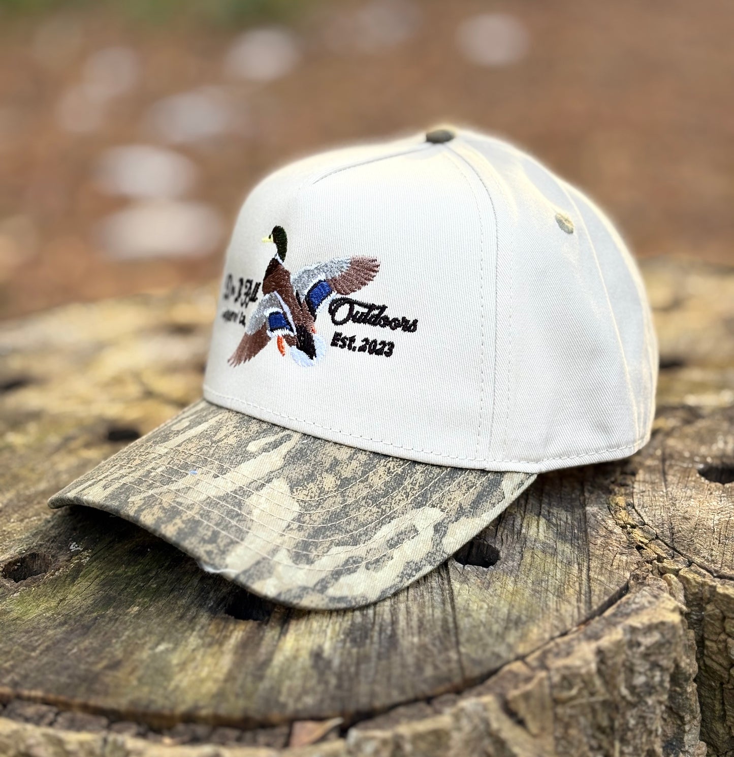 New Bottomland/ Off White Mallard 5 Panel Hat