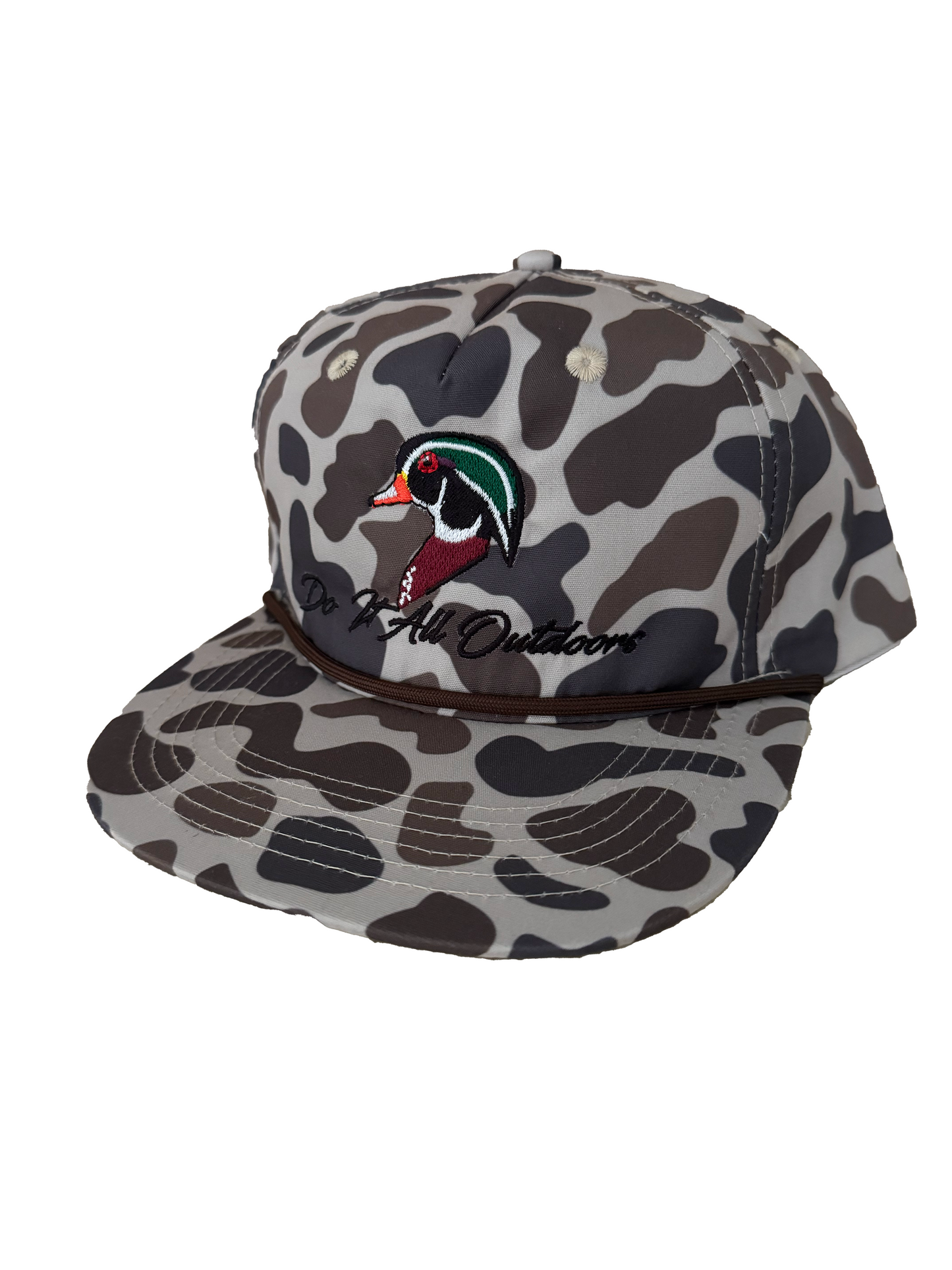 Old School Camo Wood Duck Rope Hat - Slough