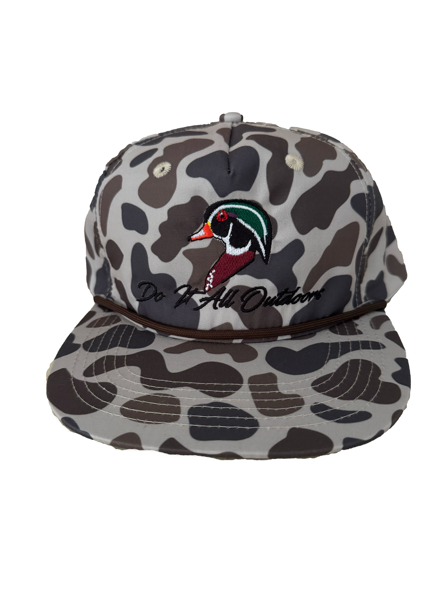 Old School Camo Wood Duck Rope Hat - Slough